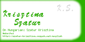 krisztina szatur business card